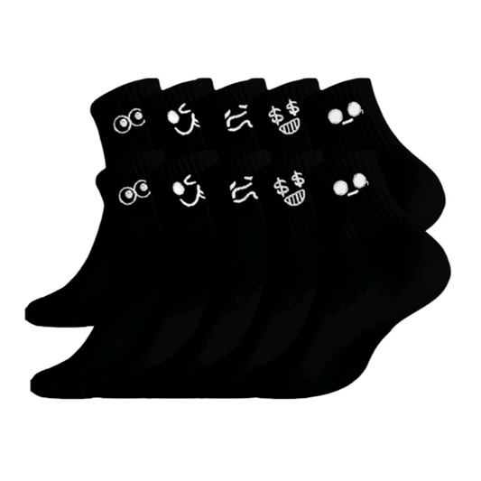 5-Pair Cartoon Expression Socks