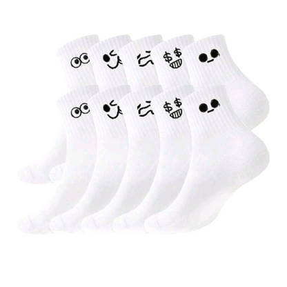 5-Pair Cartoon Expression Socks