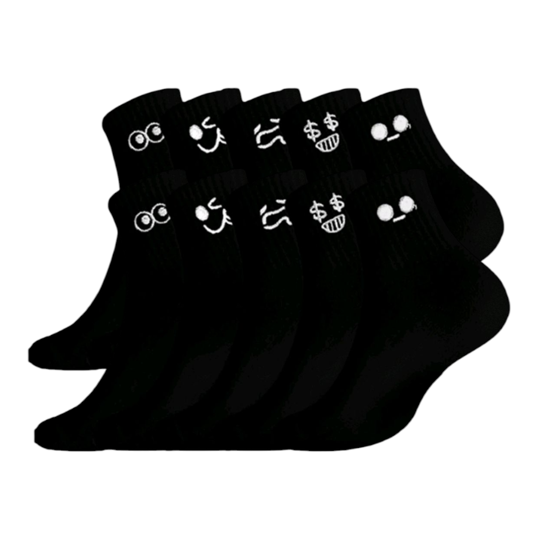 5-Pair Cartoon Expression Socks