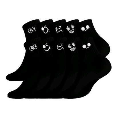 5-Pair Cartoon Expression Socks