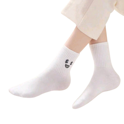 5-Pair Cartoon Expression Socks