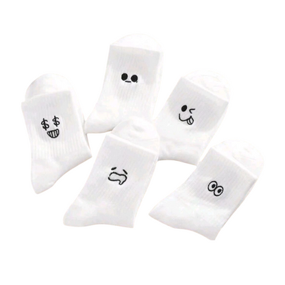 5-Pair Cartoon Expression Socks