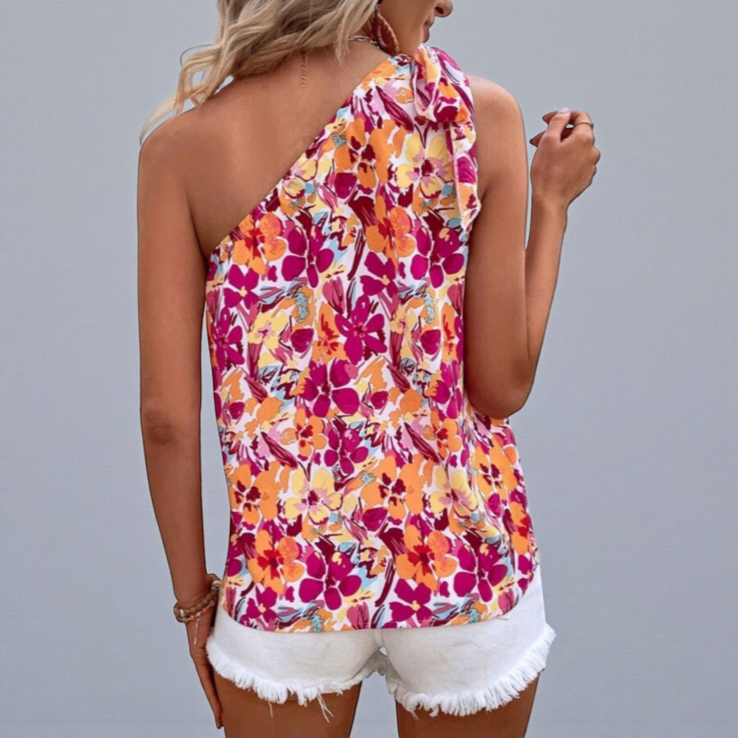 Women's One-shoulder Floral Top