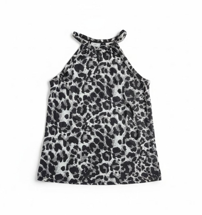 Women's sleeveless halter neck top - Leopard print